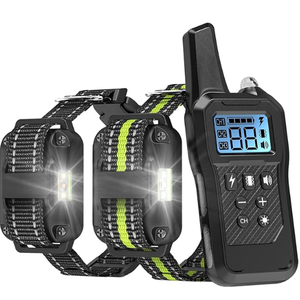 FunniPets Dog Shock Collar 2 Pack - Dog Training Collar with Remote IP65 Waterproof E Collar for Dogs Training with Shock Vibrate Beep and Light Modes for Small Medium Large Dogs