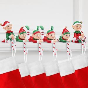Christmas Stocking Holders for Mantle Set of 6, Candy Cane Stocking Holders for Mantle Christmas Stocking Hangers for Mantel Set of 6 Christmas Stocking Hooks for Mantle Stocking Hangers for Fireplace