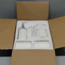 White Bathroom Accessory Set 5PCS, Ceramic Bathroom Accessories Set, Classic Design Bathroom Accessories Sets Complete, Home Apartment Modern Bathroom Decor Vanity Countertop, ANTIS'S HOME