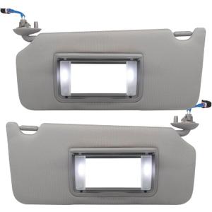 Driver Left & Passenger Right Side Sun Visor Replacement Compatible with Honda Accord 2008 2009 2010 2011 2012 2013 2014 2015 2016 with LED Light Replaces# 83280-TA5-A51ZA 83280TA5A51ZA