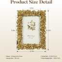 Cuspin 4x6 Picture Frame Vintage Gold Frames, Ornate Rose Flower Resin Photo Frame with Glass Front for Tabletop or Wall Hanging, Antique Picture Frames for Home Office Decor