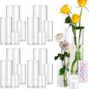 Clear Glass Cylinder Vases for Centerpieces, 4,6,8,10 Inch Tall Clear Flower Vases Wedding Decorations, Glass Hurricane Candle Holder for Table Shelf (16 Pack(4,6,8,10 Inch))