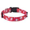 Mihqy Dog Collar with Bohemia Floral Tribal Geometric Patterns - Soft Ethnic Style Collar Adjustable for Small Medium Large Dogs(Red Flower,L)