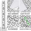 GloryTik Geometry Black/White Textured Wallpaper 17.7x393.7in, Removable Modern Trellis Decorative Contact Paper for Cabinets, Kitchen, Bathroom Walls