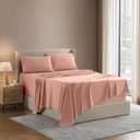 Nestl Full Sheet Set - Luxury 1800 Ultra-Soft Microfiber Full Bed Sheets - Double Brushed - Deep Pockets - Easy Fit - 4 Piece Set - Bedding Sheets & Pillowcases (Full, Peach)