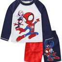 Marvel Spider-Man Boys UPF 50+ Rash Guard and Swim Trunks for Toddler and Big Kids, Size 3