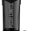 Artoid Mode Fitness Workout Sports Protein Shaker Bottle 24-Ounce, Dual Mixing Technology with Shaker Balls & Mixing Grids Included, Twist and Lock Protein Box Storage Included (Stone Gray/Black)