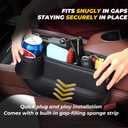 Anti-Drop Car Seat Gap Filler Organizer, Premium Leather Console Organizer, Easy Access to Phone/Keys, Universal Fit for Car SUV Truck Multi-Purpose Essentials Organizer (2PCS)