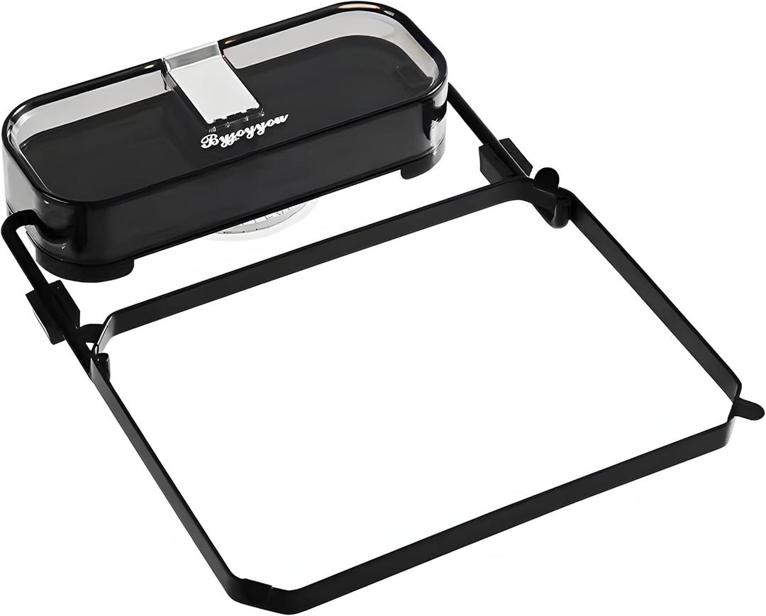 Suction Cup Foldable Metal & Plastic Sink Strainer - 50 Detachable Mesh Bags, Edge-Mounted Kitchen Drain Filter with Collapsible Basket, Anti-Slip Food Waste Catcher for Sink (black)