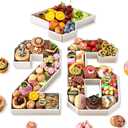 26 Charcuterie Numbers Fillable, 13.78'' White Number 26 Cardboard Tray for Charcuterie with Graduation Cap for Chocolate Cookies Flowers Cupcakes, Class of 2026 Graduation Decor