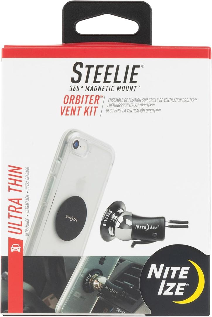 Nite Ize Steelie Vent Kit - Magnetic Cell Phone Holder for Car Vents - Phone Mount - Orbiter