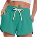CAMPSNAIL Athletic Shorts for Women - Workout Casual High Waisted Black Sweat Shorts Comfy for Running Gym Lounge Summer (Green, S)