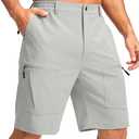 Pudolla Men's Hiking Cargo Shorts 9" Lightweight Stretch Travel Work Shorts for Men Outdoor Casual with 5 Pockets
, Large 