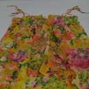 Summer Floral Boho Dresses for Women Spaghetti Straps Beach Dress Ruffle Sexy Mini Dress (Large, Yellow)