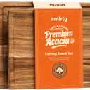 SMIRLY Bamboo Cutting Board Set, Chopping Board and Wooden Cutting Boards for Kitchen, Small Wood Cutting Board and Butcher Block (Acacia Wood, 2 Pack)