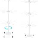2 Pcs Spinning Jewelry Display Stand 3 Tier Rotating Keychain Earring Retail Rack Adjustable Fashion Counter Jewelry Tree Display Holder Organizer for Women Men (White)