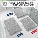 Yimobra Bathroom Rug Set 2 Piece, Soft Absorbent Microfiber Bath Mat Set, Non Slip Machine Washable Dry, Plush Shaggy Shower Rugs for Bathroom Floor, 32"x20"+24"x17", Light Gray and White