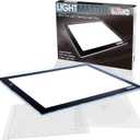 U.S. Art Supply Lightmaster 17"x24" (A2) LED Lightbox Board - 32.5" Diagonal, Ultra-Thin, Dimmable Light Pad - Measuring Grid & Protractor Included - 110V, Flicker-Free, Portable, 50,000 Hour LEDs
