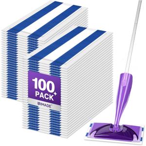 UNIMADE 100 Count Mop Pad Refill Compatible with Swiffer WetJet, Disposable Multi-Layers Mopping Pads for All Hard Surface, Especially Hardwood Floor, Super Absorbent Spray Mopping Pad Refills