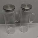 Set of 2 Glass Pitcher with Lid,2 Quart (64 oz / 1.9 Liter) Leak Proof,Glass Water Jugs, BPA-Free,Microwave & Dishwasher Safe Pitcher,Sun & Iced Tea, Sangria,Cold Brew Coffee & More