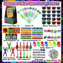 170 Pcs Video Game Party Favors Kit With Gaming Goodie Bags Sunglasses Crazy Straws Stickers for Kids Birthday Prizes, All-in-One Video Game Theme Party Supplies for Boys & Teens