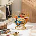 Coffee Pod Holder,Large K Cup & Capsule Organizer, Coffee Capsule Basket, Metal Coffee Bar Organizer for Kitchen Dinning Room Office Home Cafe Hotel (Gold)