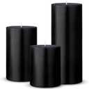 Set of 3 Different Sizes Black Pillar Candles, Unscented Dripless 2.75x3, 2.75x4, 2.75x6 Inch Cylinder Column Wax Long Burning Candles for Halloween Home Power Outage Emergency Dinner Table Decoration
