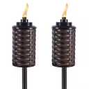 Evergreen 2 Pack Of Ready To Assemble Metal Torches Brown