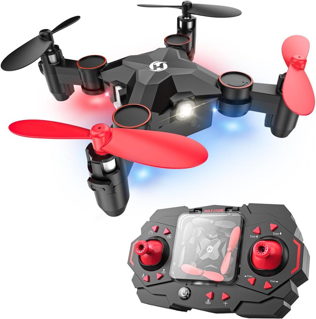 Holy Stone HS190 Foldable Mini Nano RC Drone for Kids Gift Portable Pocket Quadcopter with Altitude Hold 3D Flips and Headless Mode Easy to Fly for Beginners (Red)