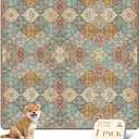 Nunubaby Washable Pee Pads for Dogs, Stylish, NonSlip and LeakProof Pee Pads. Reusable Potty Pads for Dogs for Crates and Floors.(Cream/Multi, 24" x36" )