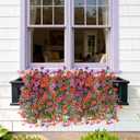 Artificial Flowers for Outdoors Faux Hanging Plants Spring Summer Decoration, 2 Pcs Fake Silk Floral Realistic Outside Flowers UV Resistant No Fade for Planter Pot Porch Patio Window Yard Decor