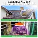 96 LED Solar Grow Lights Battery Powered, Full Spectrum Hanging Grow Light for Indoor Outdoor Plants with Timer, Solar Plant Lamp for Greenhouse with Remote Control, 2 Charging Way, 16.6FT Cord