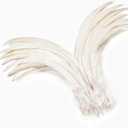 Holmgren Off-White Rooster Tail Feathers - 60pcs 12-14inch Large Rooster Tail Feathers Bulk for DIY Crafts, Wedding Party Performances Christmas DecorationOff White)