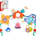 Baby Stroller Arch Toy, Car Seat Toys, Adjustable Arch Stroller toy with Hanging Sensory Activity toys,fits on Baby Bouncer, Bassinet, Stroller, Crib and Car Seats for baby infant Boy Girl 0-18 Months (Set of 4)