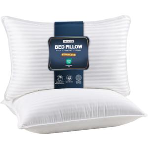 Utopia Bedding Bed Pillows for Sleeping Queen Size (White), Set of 2, Down Alternative Pillow for Sleeping, Cooling Hotel Quality Pillow Set for Back, Stomach or Side Sleepers