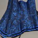 SHYMMUO Corset Tops for Women Sexy Overbust Bustier Lace Up Strapless Party Club Fairycore Renaissance Halloween Costume (Small, Blue/Black)