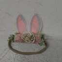 KIDOCHEESE Bunny Rose Ears Easter Headbands Baby Girls Flower Crown Spring Headbands (C)