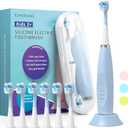 Kids Electric Toothbrushes Sonic Rechargeable Tooth Brush Gifts for Boys and Girls Smart Timer Power Toothbrush - Blue 3 4 5 6 7 8 9 10 11 12 (Blue)