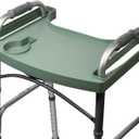 Sigo Green Walker Tray for Rolling Folding Walker, Tray Table with Cup Holder for Standard Walkers Seniors, Detachable Non Slip TV Accessories Basket Holding Plate Cups Clip On Small Bag Carrier