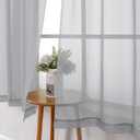 Lecloud Light Grey Sheer Curtains 63 Inch Length 2 Panels, Light Filtering Solid Voile Living Room Silver Gray Curtain & Panel, Dual Rod Pockets Gauzy Window Kitchen Bedroom Drapes, 40X63 Inches