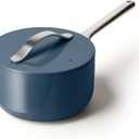 Caraway Nonstick Ceramic Sauce Pan with Lid (3 qt) - Non Toxic, PTFE & PFOA Free - Oven Safe & Compatible with All Stovetops (Gas, Electric & Induction) - Navy