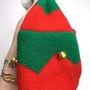 Women-Men-Christmas Elf Knitted Beanies-with Pompom Santa-Skull Cap (Red)