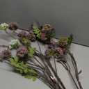 Artificial Kiku Flower - 5 Pcs Fake Pompon Mums Silk Small Chrysanthemum Faux Ball Fall Flower Stem Decor for Autumn Wedding Filler DIY Bouquet Centerpieces Arrangements Shower (Grey Purple)