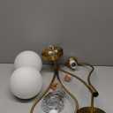 HOLKIRT Mid-Century Modern Wall Sconces Bathroom Globe Vanity Light Fixture Brass Set of 2 (Glass)