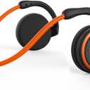 Small Bluetooth Headphones Wrap Around Head - Sports Wireless Headset with Built in Microphone and Crystal-Clear Sound, Foldable and Carried in The Purse, and 12-Hour Battery Life (Orange)