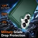 SPIDERCASE Designed for Samsung Galaxy S26 Case, [10 FT Military Grade Drop Protection], 2 Pack [Tempered Glass Screen Protector+Camera Lens Protector] Heavy Duty Shockproof Case,Deep Green