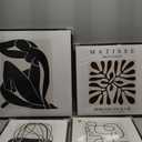 Framed Matisse Abstract Wall Art for Living Room, Set of 4 Piece Black and White Modern Canvas Artworks, Mid Century Neutral Beige Minimalist Painting Prints for Bedroom Hallway Office Wall Decor, 32" H X 60" W