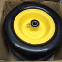 13x5.00-6 Flat Free Tire and Wheel Zero Turn Mower Front Tires with 3/4", 5/8" and 1/2" Bearings, 4.2"-7.3" Centered Hub, Compatible with Lawn Mower Garden Tractor by Cubesprings - 2Pack, 13x5.00-6 Yellow-2Pack