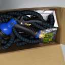 Flexi Hose Expandable Garden Hose with 8 Function Nozzle, 25FT - Lightweight Retractable Garden Hose, Water Hose - No-Kink Flexibility, 3/4 Inch Solid Brass Fittings and Double Latex Core