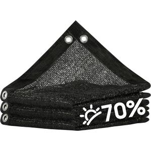 ColourTree 70% Shade Fabric 16FT x 16FT Black Sun Shade Cloth, Privacy Screen with Reinforced Grommets for Outdoor Garden Patio, Shade for Plant Chicken Coop Kennel Animal Stall (We Make Custom Size)